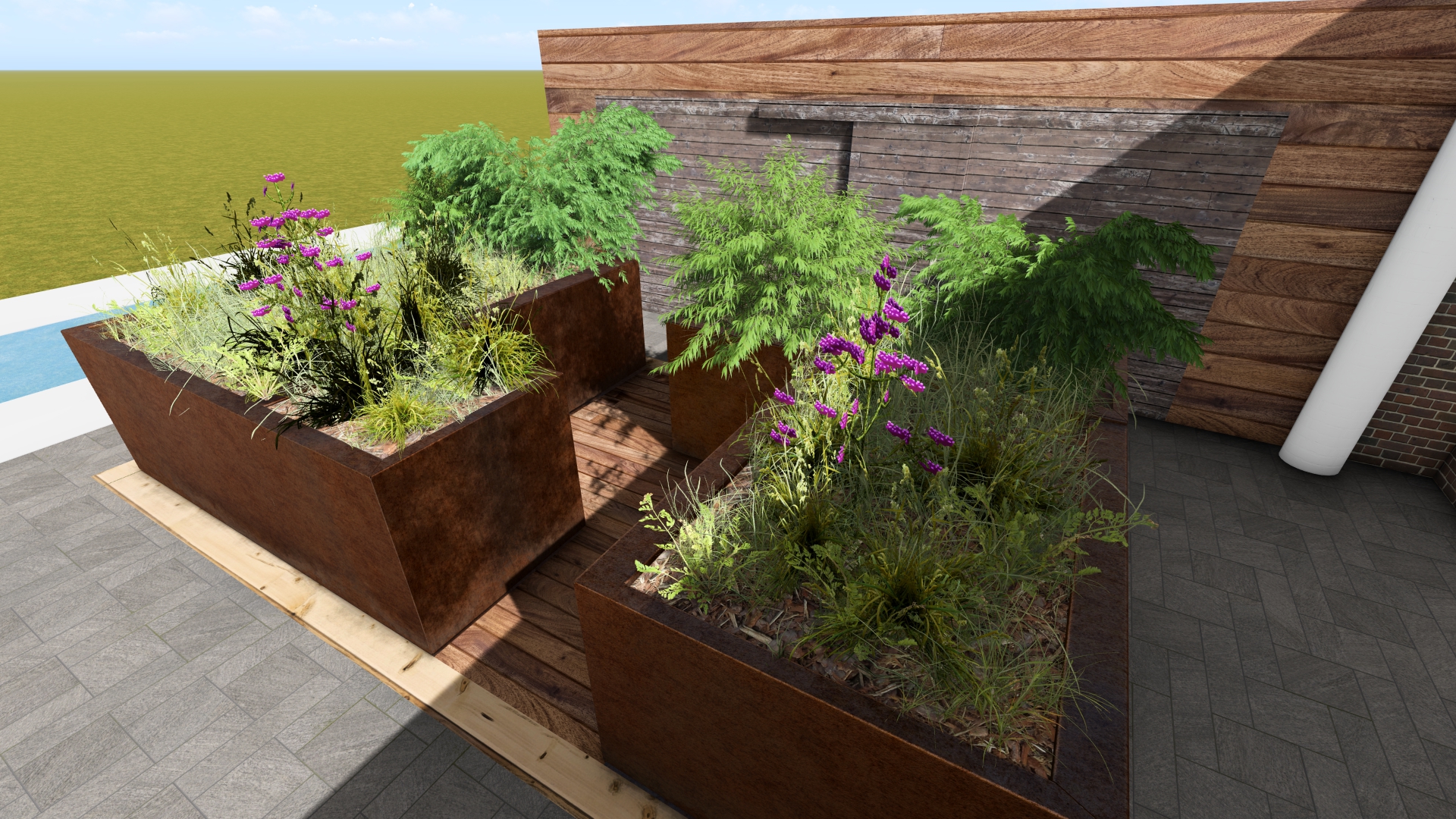 Modélisation 3D de jardin par Unaverde paysagiste dans les Hauts-de-France
